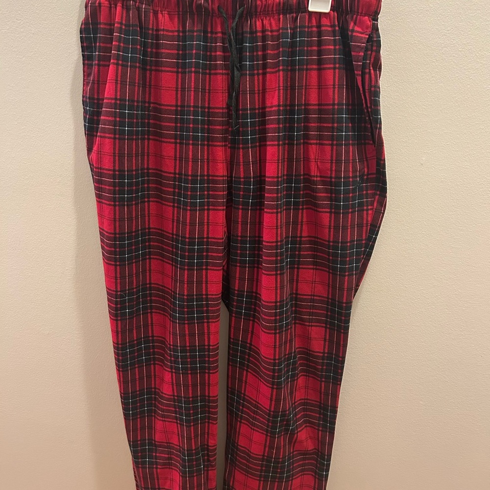 Nautica Red and Black Plaid Pajama Pants